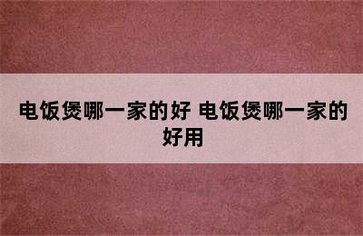 电饭煲哪一家的好 电饭煲哪一家的好用